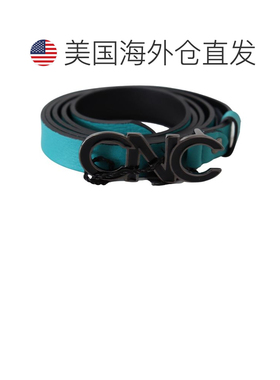 自营Costume National  Leather Logo Buckle Women's Belt - blu