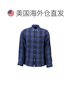 自营Gant Cotton Men Men's Shirt - blue 美国奥莱直发