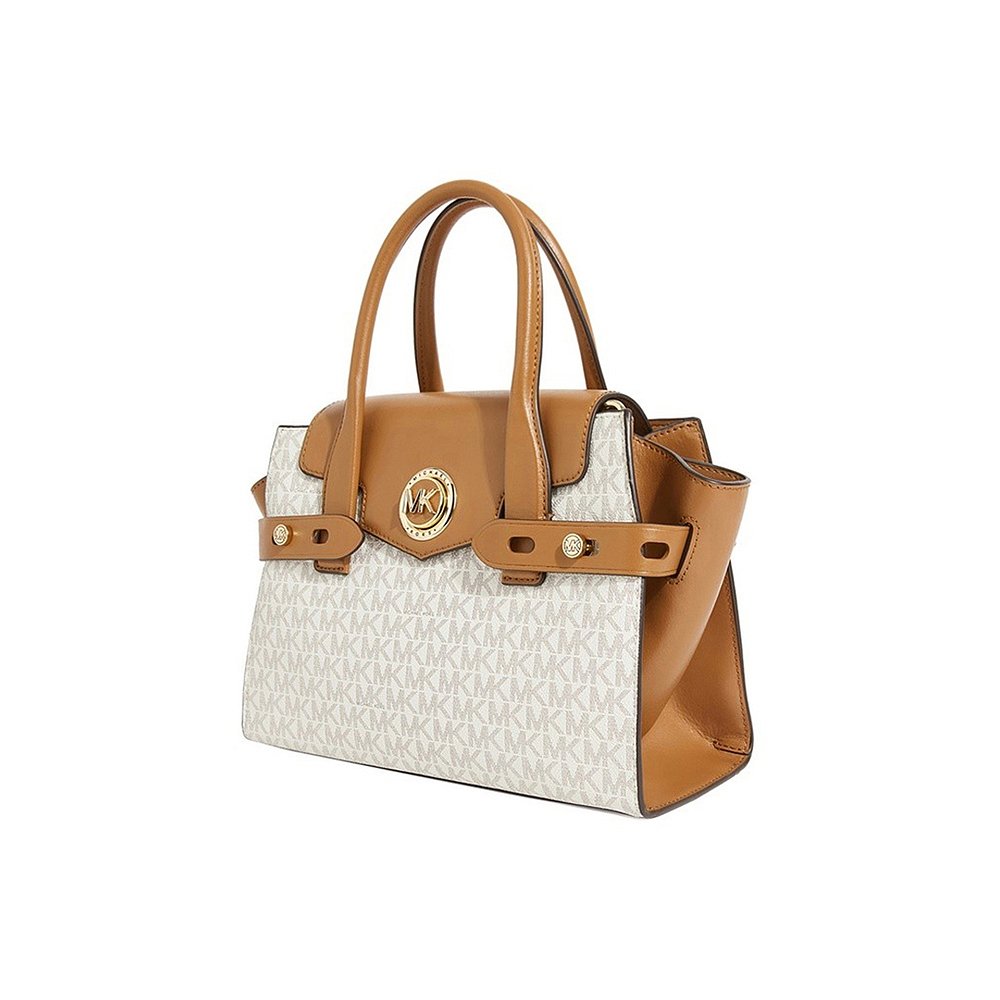 香港直发michael kors 迈克高仕 女士棕配香草色单肩手提包 30s0g