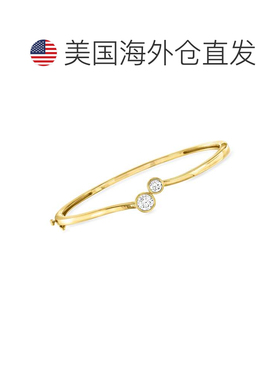 自营Ross-Simons Lab-Grown Diamond 2-Stone Bypass Bangle Brac