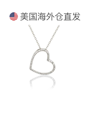 自营Suzy Levian 14K White Gold 0.25 cttw Diamond Heart Neckl