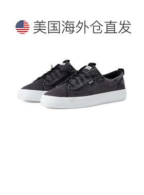 自营Women's Keds Kickback Sneakers Black Canvas Slip On Plat