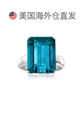 自营925 纯银 Ross-Simons 伦敦蓝托帕石戒指 - 蓝色 美国奥莱直