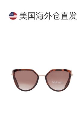 自营Nine West 23 454 TRT Brown Cat Eye Ladies Sunglasses 102