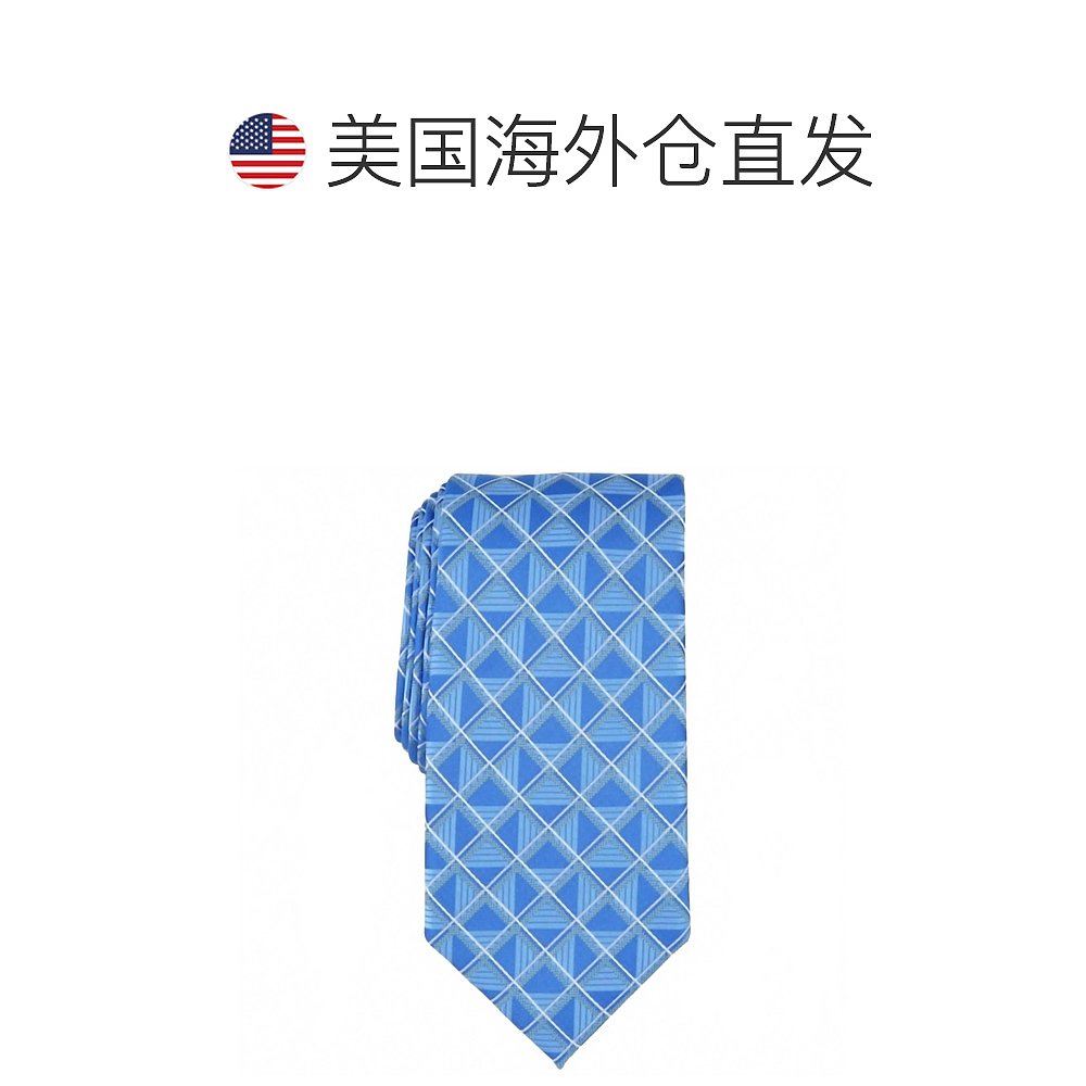 自营perry ellis男式卡门格子领带蓝-蓝色 美国奥莱直发 - 图1