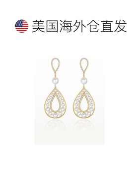 自营classicharms金色珍珠空心泪滴吊坠耳环 -​​ 金色 美国奥