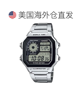 自营Casio Men’s Black and Silver Digital Watch - AE-1200WHD