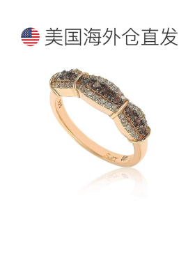 自营 Suzy Levian Brown & White Cubic Zirconia in Rose 925 纯