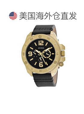 自营Guess Men's Viper Black Round 46mm - black 美国奥莱直发