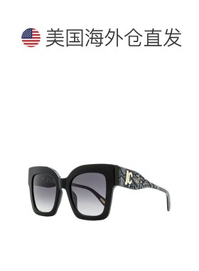 自营Just Cavalli女式方形蛇皮太阳镜SJC019K 0700黑色52mm-0700