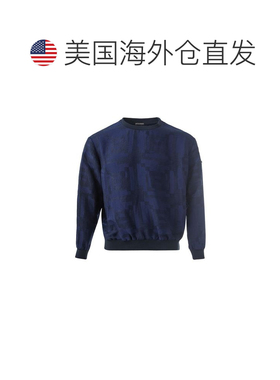 自营Emporio Armani Linen Men's T-Shirt - blue 美国奥莱直发