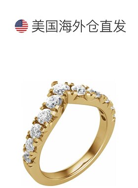 自营 pompeii31 克拉 TW 渐变钻石婚礼弧形轮廓戒指 14k 黄金实验