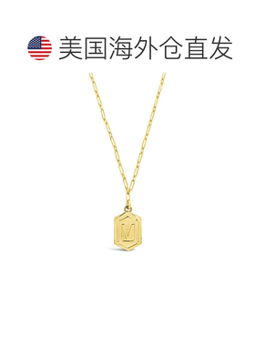 自营sterling forever六边形标签初始项链 - 金色-v 美国奥莱直发