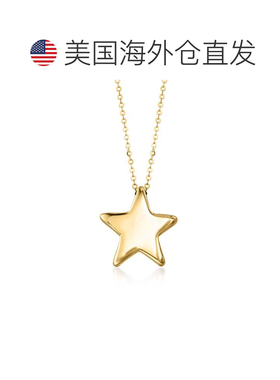 自营Ross-Simons 意大利 14 克拉黄金星形项链 - 18 英寸 美国奥