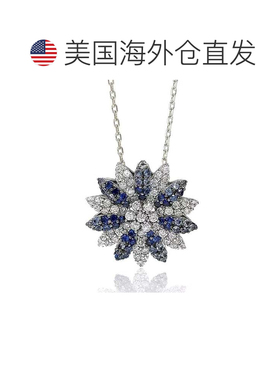 自营925 纯银小花吊坠 Suzy Levian 蓝宝石和钻石配饰 - 蓝色 美