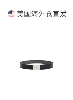自营givenchy金属饰板黑色小牛皮腰带-灰色 美国奥莱直发