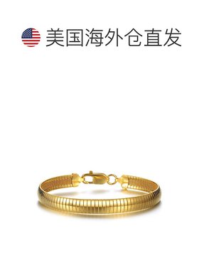 自营 genevive14K 镀金纯银光滑蛇链手链 - 金色 美国奥莱直发