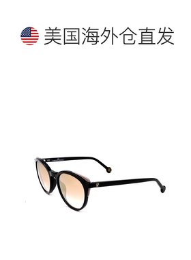 自营Carolina Herrera女式50mm闪亮黑色太阳镜-闪亮黑色 美国奥莱