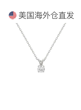 自营Suzy Levian 14K 白金 0.26 克拉。 tw。钻石单石吊坠项链 -