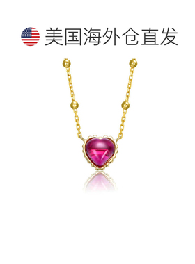 自营geneviveSterling Silver 14k Gold Plated with Ruby Red He
