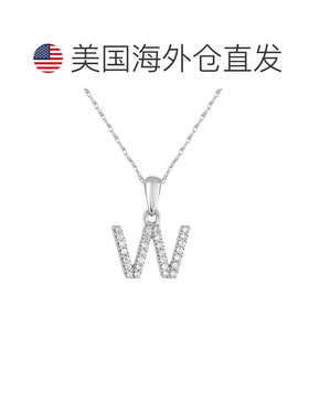自营 sabrina14k 白金和钻石初始项链 - 白色 w 美国奥莱直发配饰
