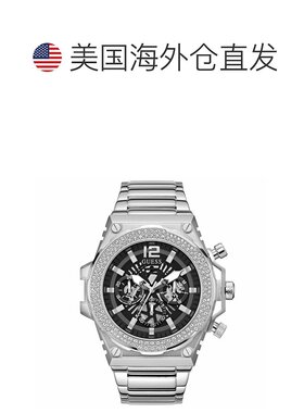 自营Guess Men's Classic Black Dial Watch - black 美国奥莱直
