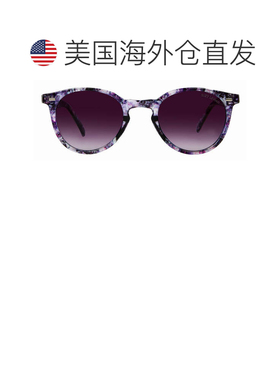 自营Suzy Levian 女士紫色玳瑁圆形镜片银色口音太阳镜 - 紫色 美