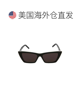 自营saint laurent猫眼醋酸纤维太阳镜-黑色白色灰色 美国奥莱直