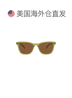 自营saint laurent方形镜框回收醋酸纤维太阳眼镜-绿色绿色棕色