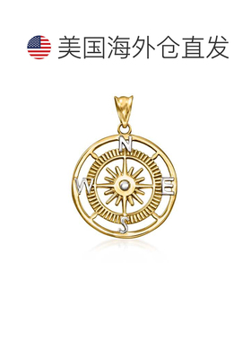 自营Ross-Simons 14kt Yellow Gold Compass Pendant - 1.00 in