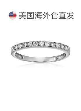 自营 vir jewels1/4 克拉钻石结婚戒指，带锯状滚边 14K 白金或黄