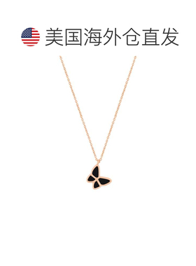 自营adornia14k Rose Gold Plated Black Butterfly Necklace - b