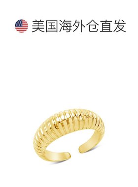 自营 sterling forever罗纹开口 Bombe 戒指 - 金 美国奥莱直发