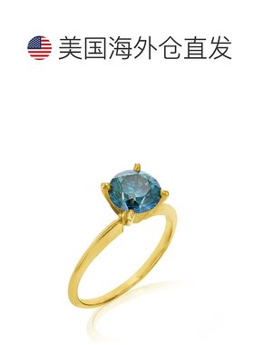 自营 vir jewels1.50 克拉蓝钻单石戒指 14K 金 - 黄色 美国奥莱