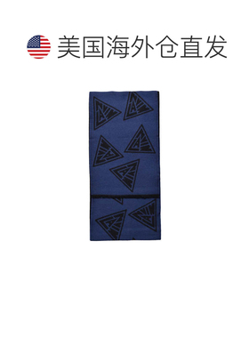自营lanvin深靛青图案Logo设计羊毛围巾 美国奥莱直发