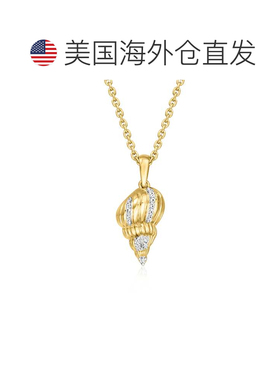 自营Ross-Simons Diamond Spiral Seashell Pendant Necklace in