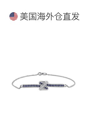自营Mimi & Max 1/3ct TGW Sapphire Diamond Accent Bar Crossov