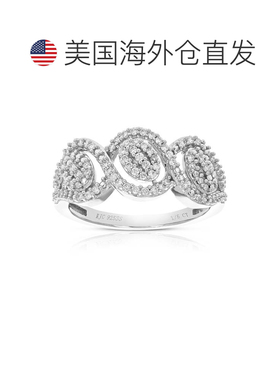 自营vir jewels1/5 克拉圆形切割实验室培育钻石 .925 纯银女式爪