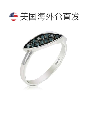 自营vir jewels 1/5 cttw 蓝色钻石戒指 .925 纯银镀铑 - 银 美国