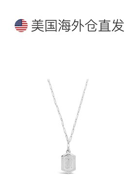 sterling foreverHexagon Tag Initial Necklace - silver-j 【美