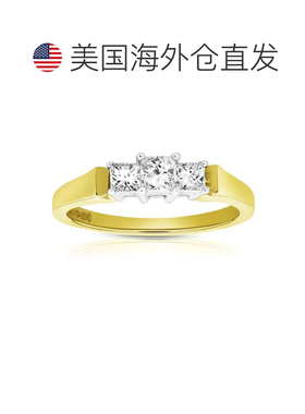 自营vir jewels1/2 克拉钻石 3 石戒指 14K 黄金 - 黄色 美国奥莱