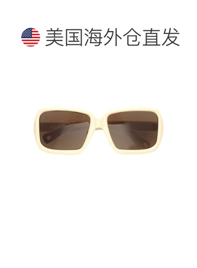 自营jacquemus米色Cabana JAC86醋酸纤维方形太阳眼镜-棕色 美国