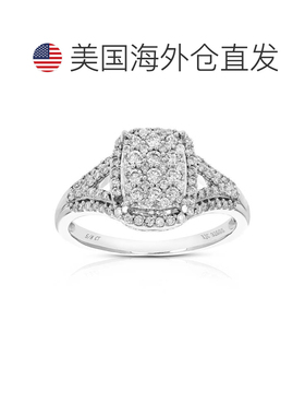 自营 vir jewels5/8 克拉圆形实验室培育钻石订婚戒指 .925 纯银