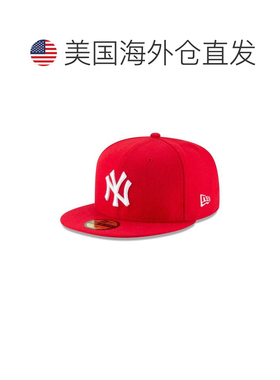 自营new eraNew York Yankees Scarlet Basic 59五十合身帽子-红