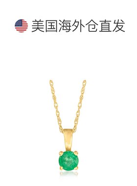 自营 Ross-Simons 14 克拉黄金祖母绿吊坠项链。 16 英寸 - 20 英