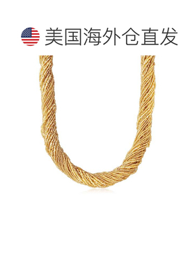 自营Ross-Simons 意大利金色 Murano 玻璃珠 Torsade 项链配 18