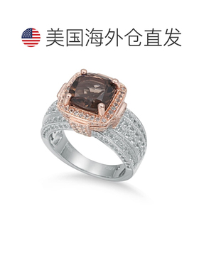 自营 Suzy Levian 纯银靠垫 4.96 cttw 烟熏石英戒指 - 棕色 美国