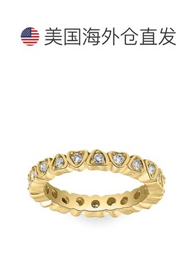 pompeii31/2CT 钻石心形永恒戒指，白金、黄金或玫瑰金 - 10k 黄