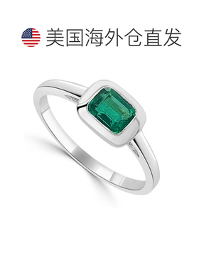 自营sabrina14K White Gold Emerald Ring - white gold 美国奥莱