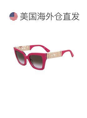 自营Moschino Sunglasses Cat Eye Full Rim, Fuchsia/gold Frame